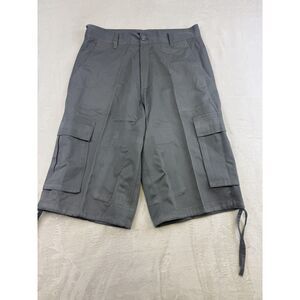 Street Cargo Shorts Mens 36 Gray Utility Pockets Knee Length Outdoor 60 Cotton